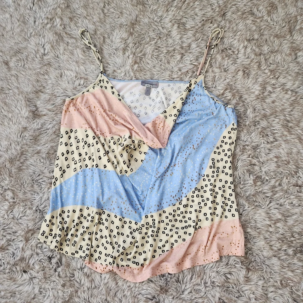 Free People Conditions Apply Gwen‎ Printed Cami Multicolored Women's Size 1X